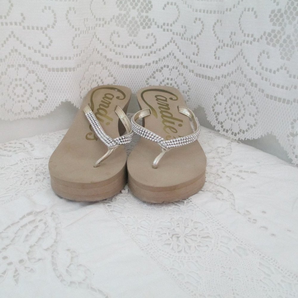Candies Wedge Embellished Sandals